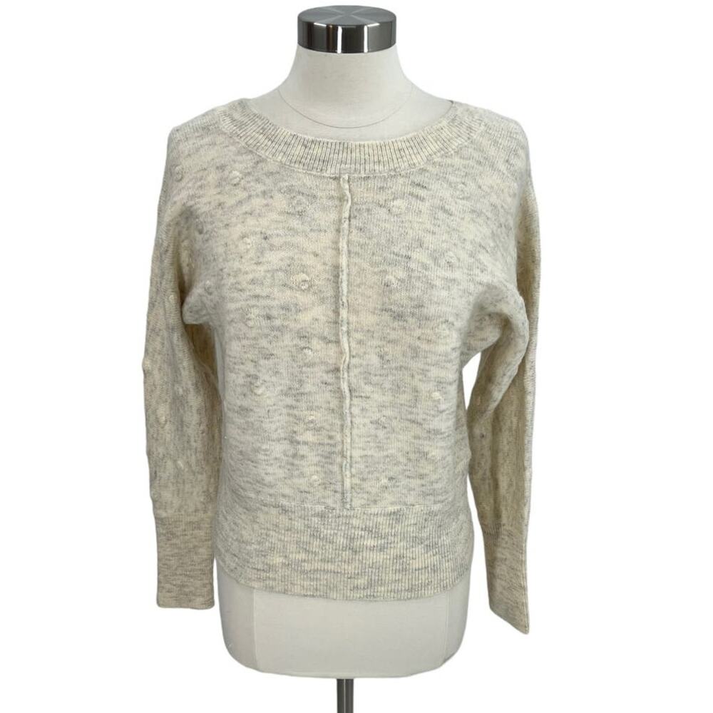 WILLIAM RAST Long Sleeve Oatmeal Heathered Raised Dot Sweater SZ XS